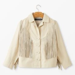 Absaroka Fringe Leather Jacket -The J Peterman Shop absaroka fringe leather jacket ivory 204455