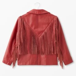Absaroka Fringe Leather Jacket -The J Peterman Shop absaroka fringe leather jacket red dahlia 295745