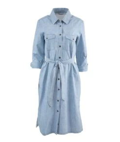 Adventurous Shirt-Dress -The J Peterman Shop adventurous shirt dress light indigo 461529