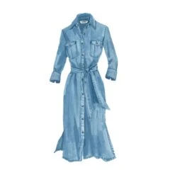 Adventurous Shirt-Dress -The J Peterman Shop adventurous shirt dress light indigo 816920