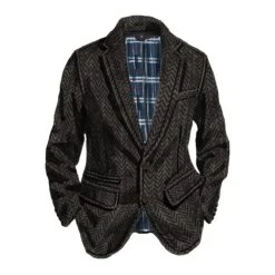 Back East Herringbone Blazer -The J Peterman Shop back east herringbone blazer charcoal 507035