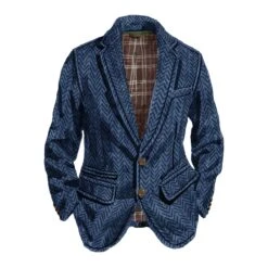Back East Herringbone Blazer -The J Peterman Shop back east herringbone blazer indigo 977419