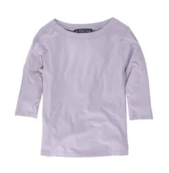 The J Peterman Shop -The J Peterman Shop boatneck ballet pima knit tee lilac 781445