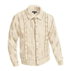 Cable Knit Silk Blend Cardigan