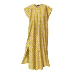 Classic Print Caftan -The J Peterman Shop classic print caftan mustard tile 340950