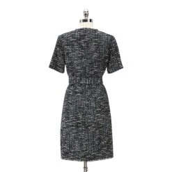 Claudia's Tweed Shift Dress -The J Peterman Shop claudias tweed shift dress blue white 696005