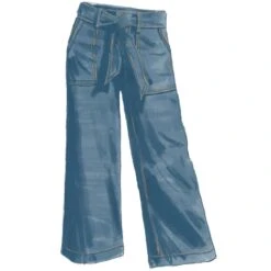 Cropped Wide Leg Jean -The J Peterman Shop cropped wide leg jean medium indigo 150693