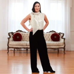 Dazzling Metallic Blouse -The J Peterman Shop dazzling metallic blouse silver 433355