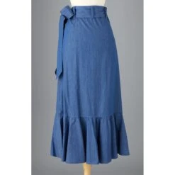 Denim Wrap Skirt -The J Peterman Shop denim wrap skirt indigo 336034