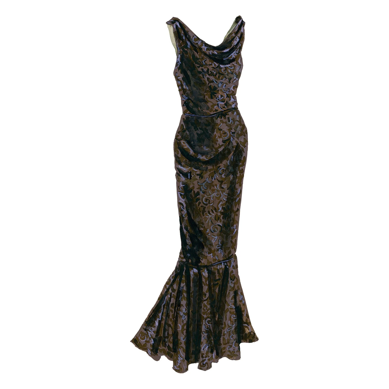 Devoré Velvet Evening Dress 3 Devoré Velvet Evening Dress