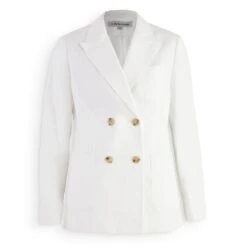 Double-Breasted Linen Blazer -The J Peterman Shop double breasted linen blazer off white 542329