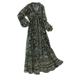 English Garden Caftan 17 English Garden Caftan -The J Peterman Shop english garden caftan black floral 235726