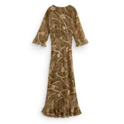 Flirtatious Ruffle Sleeve Dress 7 Flirtatious Ruffle Sleeve Dress -The J Peterman Shop flirtatious ruffle sleeve dress olive ivory 735580