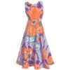 Floral Print A-Line Dress -The J Peterman Shop floral print a line dress orange floral 217224