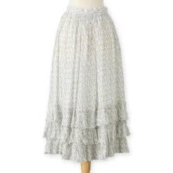 Floral Print Maxi Skirt -The J Peterman Shop floral print maxi skirt ivory purple 919455