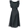 Flutter Sleeve Silk Dress -The J Peterman Shop flutter sleeve dress black 550554
