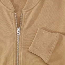 French Terry Bomber Cardigan -The J Peterman Shop french terry bomber cardigan khaki 109385