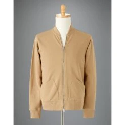 French Terry Bomber Cardigan -The J Peterman Shop french terry bomber cardigan khaki 325114