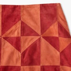 Greenwich Village Suede Patchwork Skirt -The J Peterman Shop greenwich village suede patchwork skirt red rust 830868