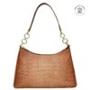 Hand Painted Croc Embossed Hobo With Chain Strap 1 Hand Painted Croc Embossed Hobo With Chain Strap -The J Peterman Shop hand painted croc embossed hobo with chain strap caramel 467928