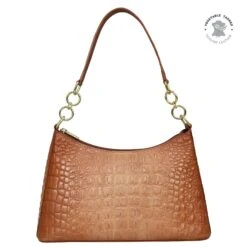 Hand Painted Croc Embossed Hobo With Chain Strap