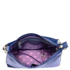 Hand Painted Croc Embossed Hobo With Chain Strap -The J Peterman Shop hand painted croc embossed hobo with chain strap sapphire 218380