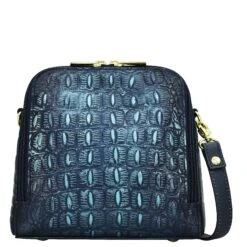 Hand Painted Croc Embossed Travel Organizer -The J Peterman Shop hand painted croc embossed travel organizer sapphire 337681