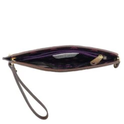 Hand-Painted Embossed Leather Wristlet -The J Peterman Shop hand painted embossed leather wristlet rose bronze 213805