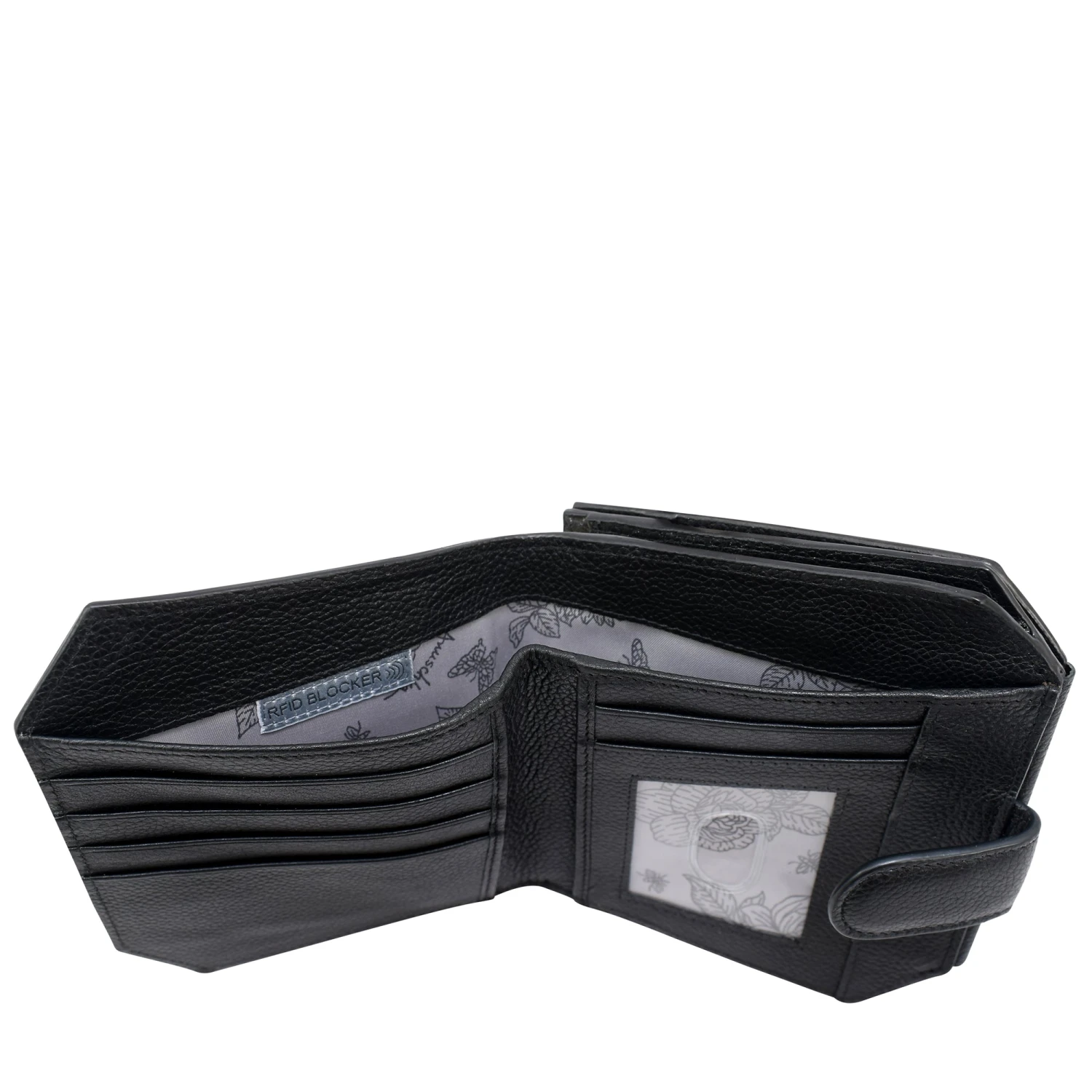 Hand Painted Embossed Two Fold French Wallet 5 Hand Painted Embossed Two Fold French Wallet - Image 3