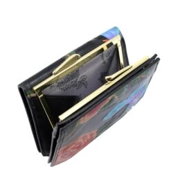 Hand Painted Embossed Two Fold French Wallet 11 Hand Painted Embossed Two Fold French Wallet -The J Peterman Shop hand painted embossed two fold french wallet rose black 739549