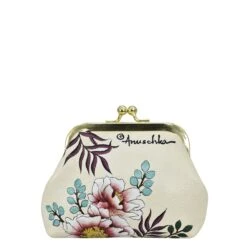 Hand-Painted Leather Coin Purse 15 Hand-Painted Leather Coin Purse -The J Peterman Shop hand painted leather coin purse peacock 300430