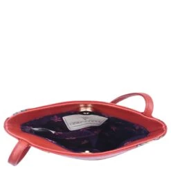 Hand Painted Leather Mini Double Zip Travel Crossbody -The J Peterman Shop hand painted leather mini double zip travel crossbody floral crimson 543983