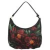 Hand Painted Leather Ruched Bag 1 Hand Painted Leather Ruched Bag -The J Peterman Shop hand painted leather ruched bag midnight peony 831808