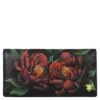 Hand Painted Leather Snap Clutch Wallet -The J Peterman Shop hand painted leather snap clutch wallet midnight peony 555119