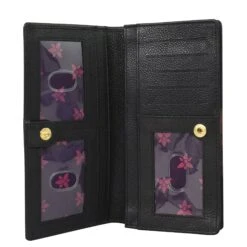 Hand Painted Leather Snap Clutch Wallet -The J Peterman Shop hand painted leather snap clutch wallet midnight peony 869688