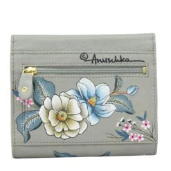 Hand Painted Two-Fold Wallet With RFID -The J Peterman Shop hand painted two fold wallet with rfid magnolia taupe 498959