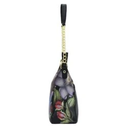 Hand-Painted Zip Top Hobo -The J Peterman Shop hand painted zip top shoulder hobo hummingbird heaven 772668