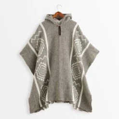 Handwoven Ecuadorian Poncho 12 Handwoven Ecuadorian Poncho -The J Peterman Shop handwoven ecuadorian poncho grey 661540
