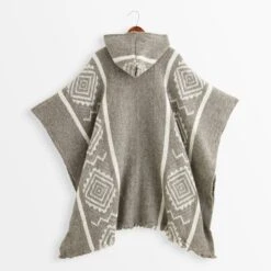 Handwoven Ecuadorian Poncho 13 Handwoven Ecuadorian Poncho -The J Peterman Shop handwoven ecuadorian poncho grey 900300