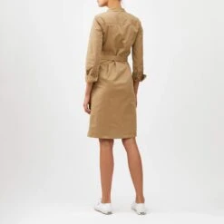 Hedonistic Band Collar Shirtdress -The J Peterman Shop hedonistic band collar shirtdress khaki 424688