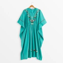 Ikarian Embroidered Caftan 23 Ikarian Embroidered Caftan -The J Peterman Shop ikarian embroidered caftan turquoise 296220