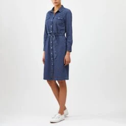 Indigo Shirtdress -The J Peterman Shop indigo shirtdress light indigo 431832