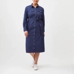 Indigo Shirtdress -The J Peterman Shop indigo shirtdress light indigo 482520