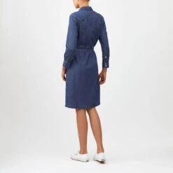 Indigo Shirtdress -The J Peterman Shop indigo shirtdress light indigo 691689