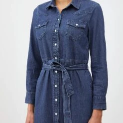 Indigo Shirtdress -The J Peterman Shop indigo shirtdress light indigo 791586
