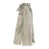 Linen Button Front Skirt -The J Peterman Shop linen button front skirt khaki ivory stripe 576173