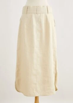 Linen Button Front Skirt -The J Peterman Shop linen button front skirt natural 375288