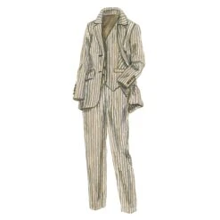 Linen Oversized Blazer 9 Linen Oversized Blazer -The J Peterman Shop linen oversized blazer khaki ivory stripe 973981