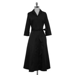 Long-Sleeve 1947 Dress -The J Peterman Shop long sleeve 1947 dress black 242354