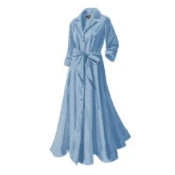 Long-Sleeve 1947 Dress -The J Peterman Shop long sleeve 1947 dress blissful blue 403859